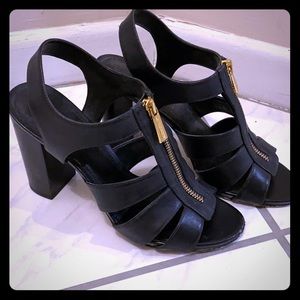 Michael Kors black leather sandals